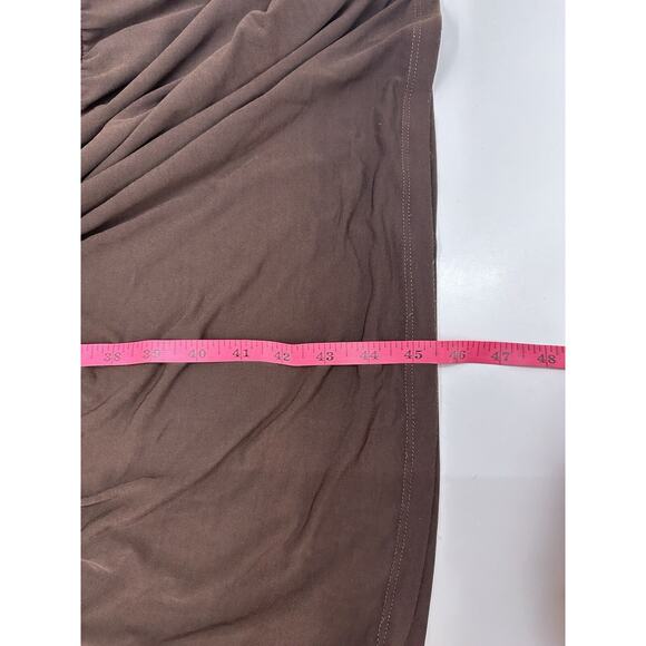 Carrie Allen Womens Maxi Dress Size Medium Brown Gemmed V-Neckline - Picture 10 of 11